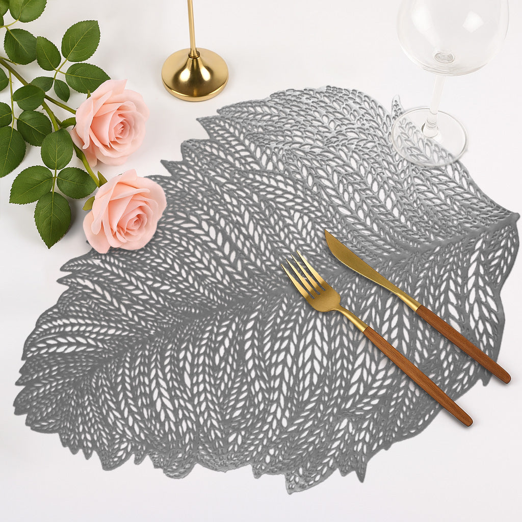 Leaf Cut Out Vinyl Placemats - Set of 6 - Decozen