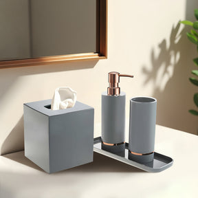 The Elegant Haven Collection – Elegant Modern Bathroom Décor Accessories Set of 4 - Decozen