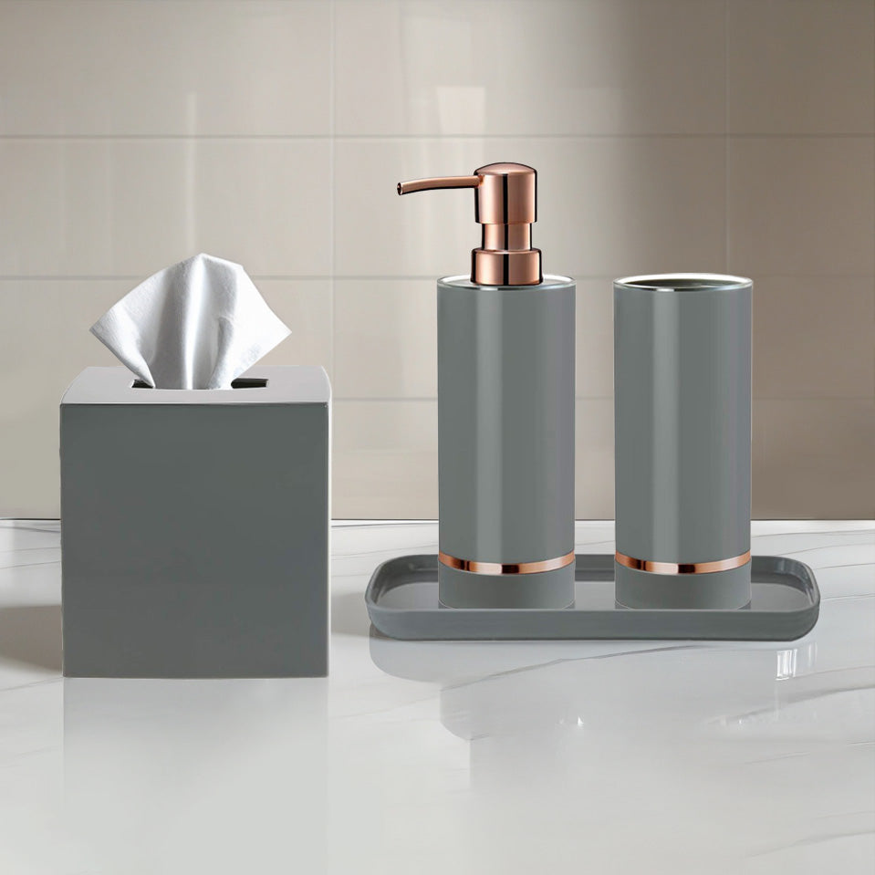 The Elegant Haven Collection – Elegant Modern Bathroom Décor Accessories Set of 4 - Decozen