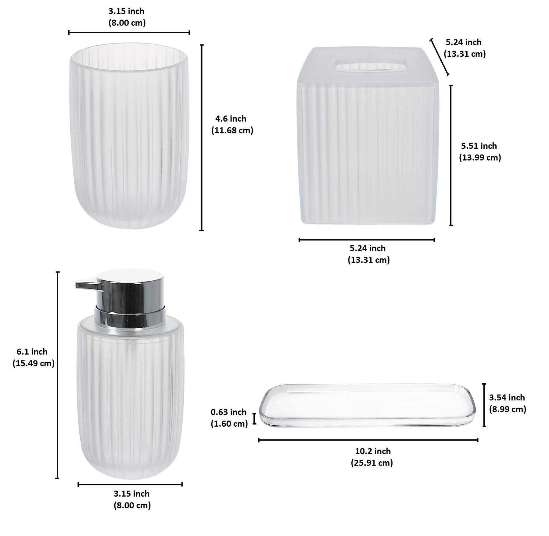 The Shirah Collection – Elegant Modern Bathroom Décor Accessories Set of 4 - Decozen