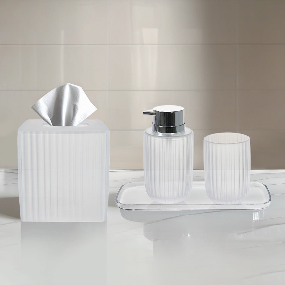 The Shirah Collection – Elegant Modern Bathroom Décor Accessories Set of 4 - Decozen