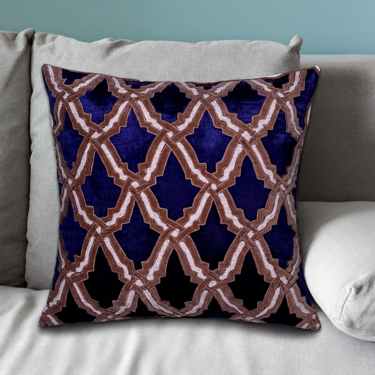 Set of 2 or 4 navy blue throw pillow covers, 18x18 inches, made by CU6047-45, featuring soft fabric and modern design.