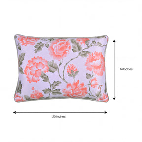 Floral printed throw pillow cover, 14x20 inches, by CC-9692-4, featuring vibrant floral design on fabric.