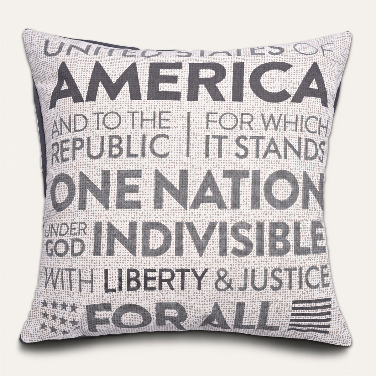 O10 patriotic design printed throw pillow cover, 18x18 inches, featuring a vibrant patriotic pattern on soft fabric.