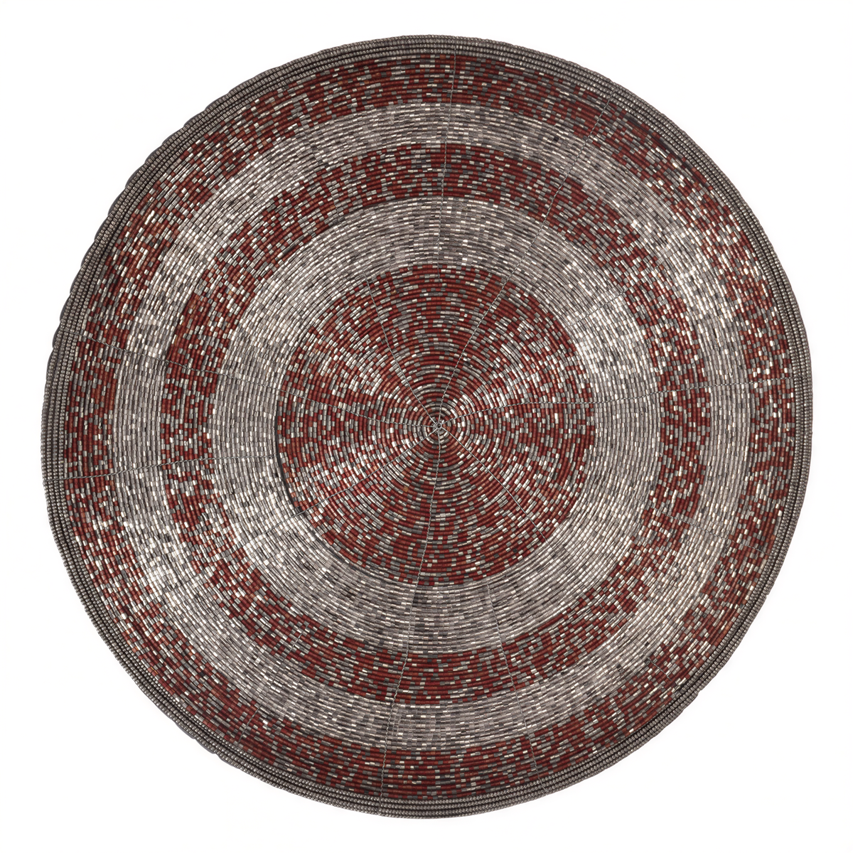 Set of four BD 023 030 Melia Grace beaded placemats from The Melia Collection, elegant 14-inch decorative dining table décor
