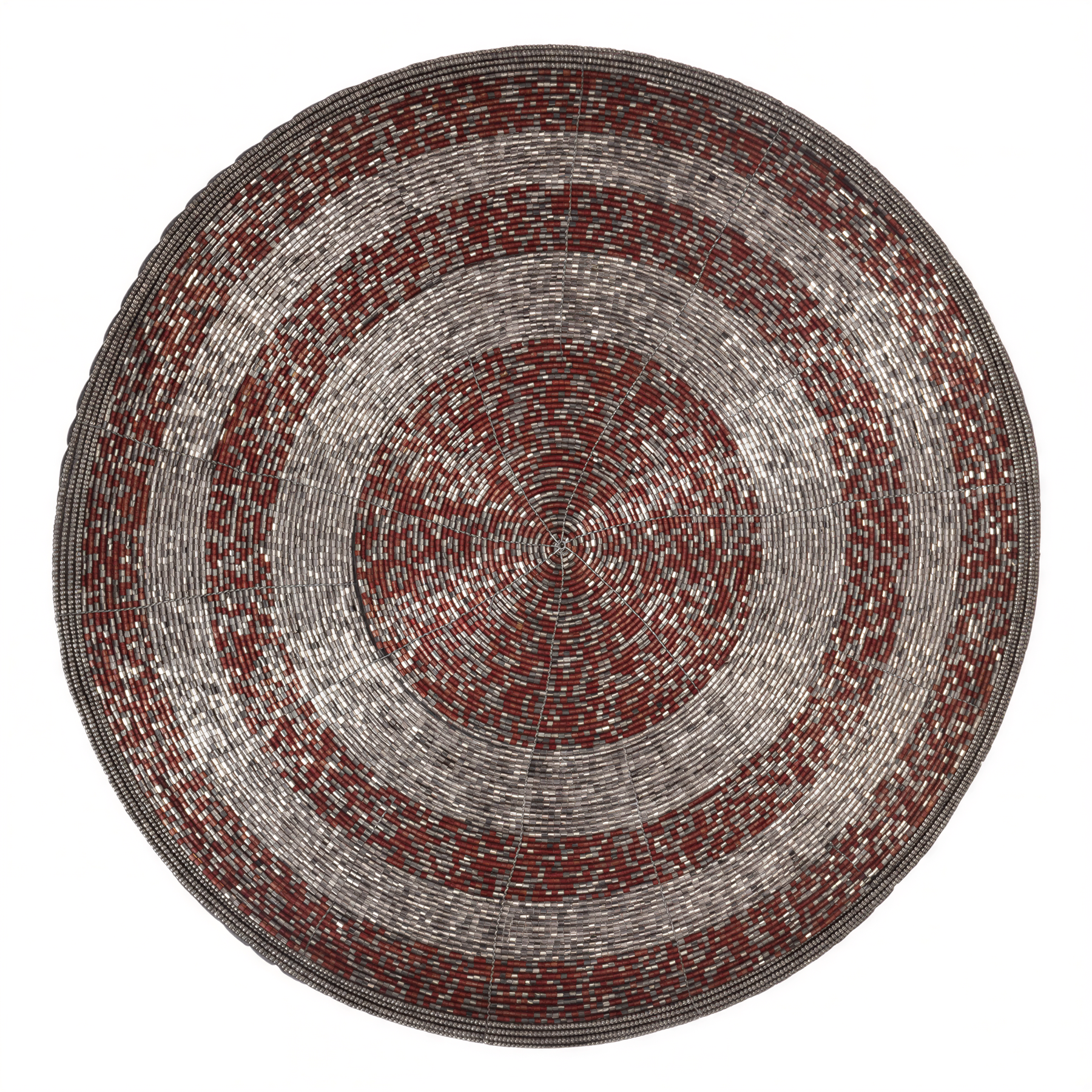 Set of four BD 023 030 Melia Grace beaded placemats from The Melia Collection, elegant 14-inch decorative dining table décor