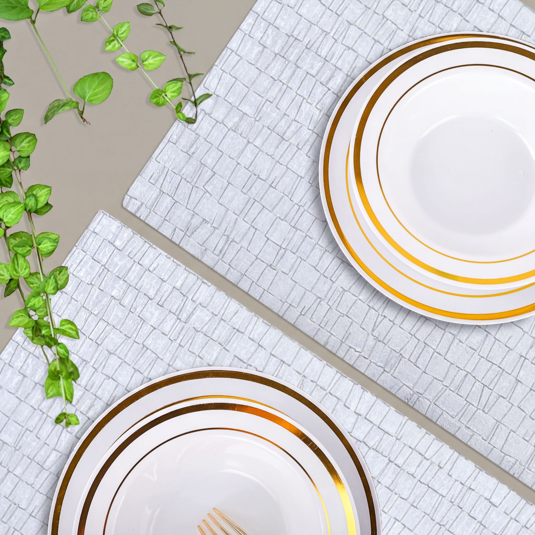Set of 4 and 6 PVC placemats from 618EVA-9-1-4, featuring colorful, durable plastic surface for dining table protection