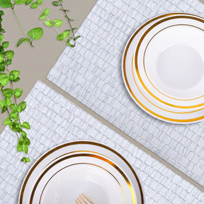 Set of 4 and 6 PVC placemats from 618EVA-9-1-4, featuring colorful, durable plastic surface for dining table protection