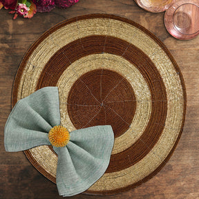 Set of four Dillen Grace beaded placemats by BD-022, 14-inch elegant decorative table décor from The Dillen Collection.