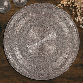 Charliedon Bloom – Beaded Placemats, The Charliedon Collection Artistic Decorative Dining Table Décor 14 inch - Decozen