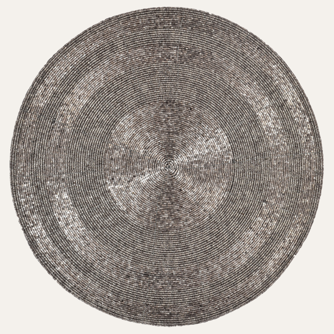 Charliedon Bloom – Beaded Placemats, The Charliedon Collection Artistic Decorative Dining Table Décor 14 inch - Decozen