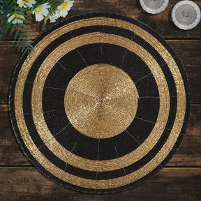 Set of four BD 023 014 The Aidan beaded placemats with intricate beadwork, ideal for stylish table settings.