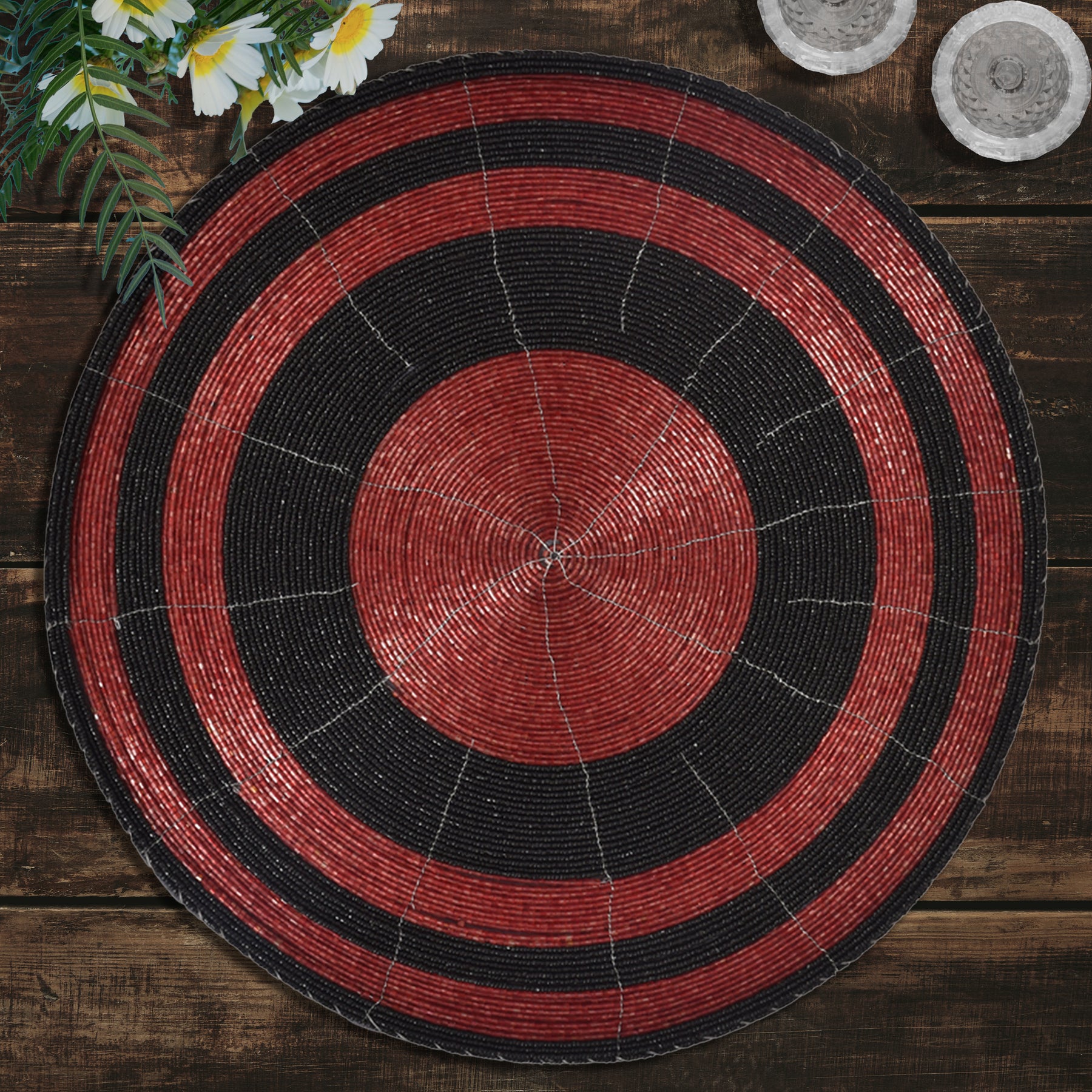 Charlier Grace – Beaded Placemats, The Charlier Collection Elegant Decorative Dining Table Décor 14 inch - Decozen