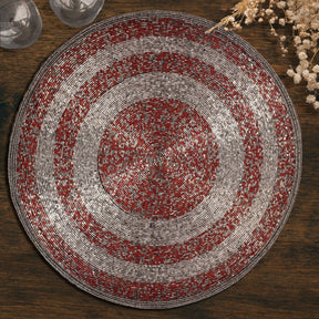 Set of four BD 023 030 Melia Grace beaded placemats from The Melia Collection, 14-inch elegant decorative dining table decor