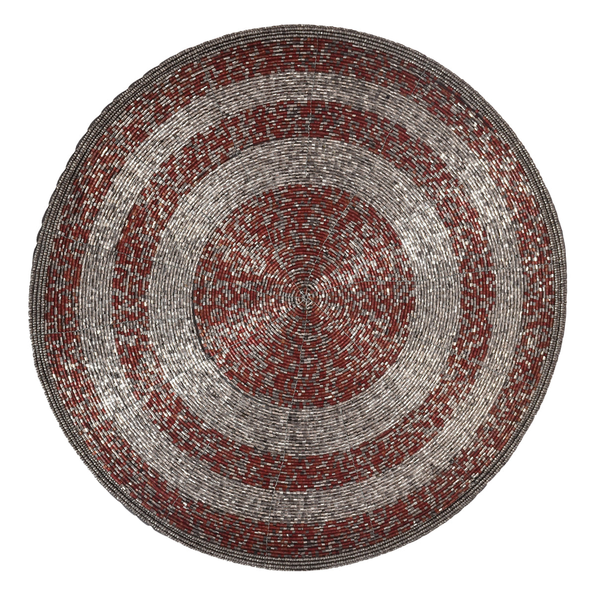 Set of four BD 023 030 Melia Grace beaded placemats from The Melia Collection, elegant 14-inch decorative dining table décor