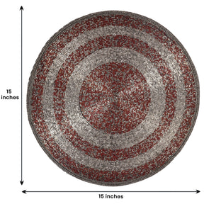 Set of four Melia Grace beaded placemats from The Melia Collection, 14-inch elegant decorative dining table accessories by BD.