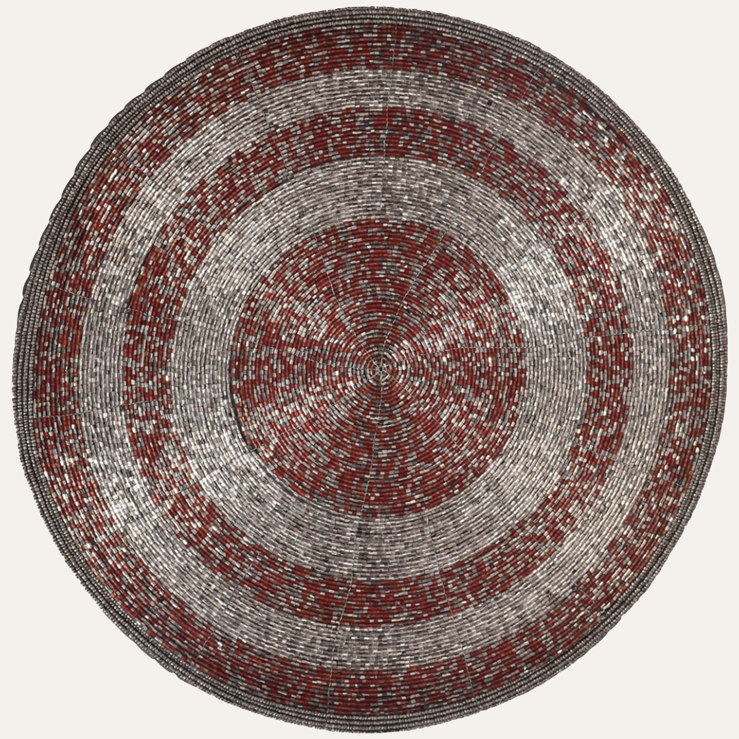 Melia Grace – Beaded Placemats, The Melia Collection Elegant Decorative Dining Table Décor 14 inch - Decozen