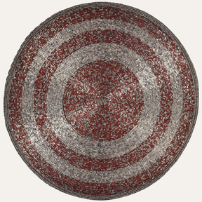 Set of four BD 023 030 Melia Grace beaded placemats from The Melia Collection, decorative 14-inch table décor for elegant dining.