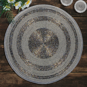 Set of four Vaiga Grace beaded placemats from The Vaiga Collection, elegant 14-inch decorative dining table décor by BD-023 037.