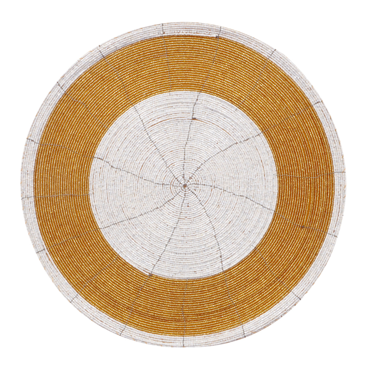 Set of four Amberly Grace beaded placemats from The Amberly Collection, 14-inch decorative dining table decor by BD-034.