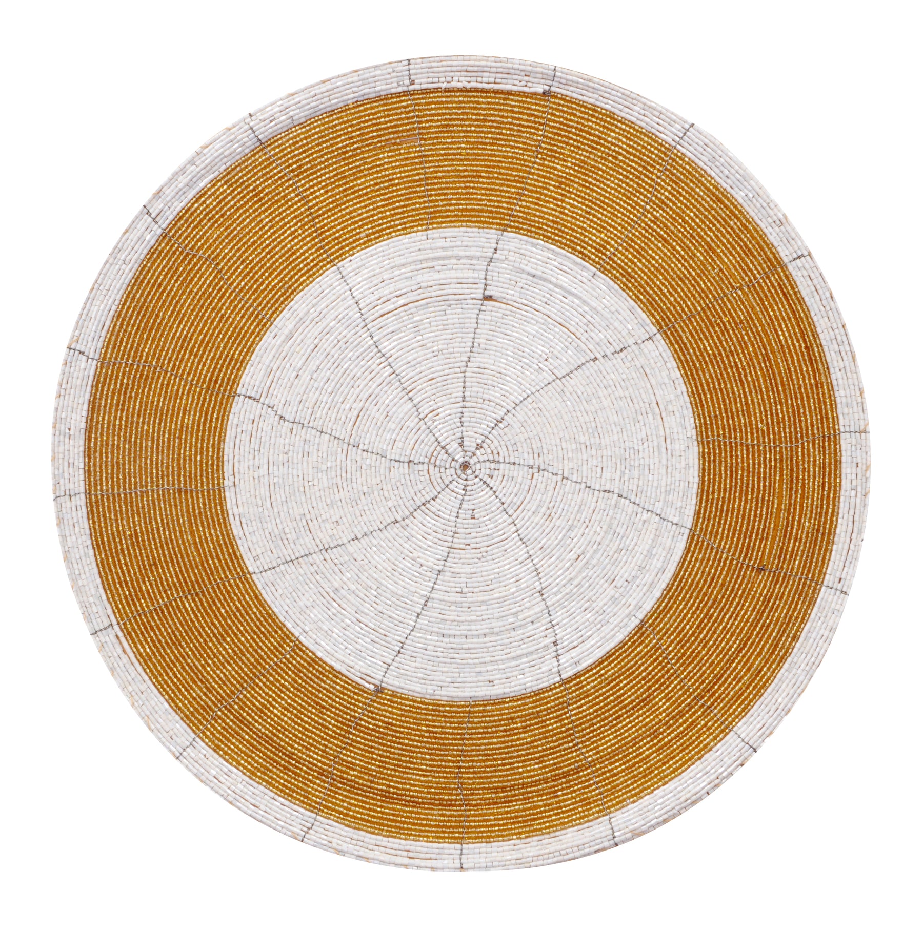 Set of four Amberly Grace beaded placemats from The Amberly Collection, 14-inch decorative dining table decor by BD-034.