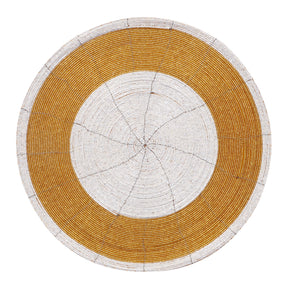 Set of four Amberly Grace beaded placemats from The Amberly Collection, 14-inch decorative dining table decor by BD-034.