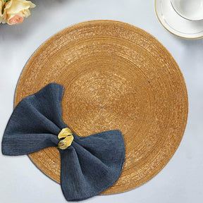 Set of four Hartfo Bloom beaded placemats from The Hartfo Collection, 14-inch decorative dining table accessories by BD 036 007.