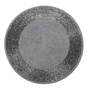 Set of four BD 036 037 beaded placemats with intricate beadwork, ideal for protecting and decorating dining tables.