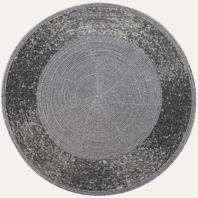 Set of four BD 036 037 beaded placemats featuring intricate beadwork, perfect for adding elegance to dining tables.