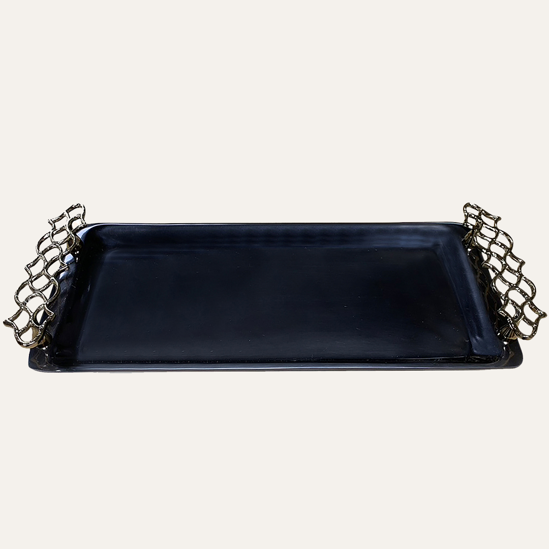 Elegant BD-Tray bathroom vanity tray from the Arabesque collection, featuring intricate design and sleek bath décor for stylish bathroom organization.