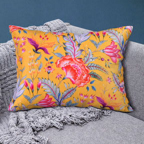 Floral printed throw pillow cover in 14x20 inches, designed by CC-9695-4, featuring vibrant floral patterns on fabric.