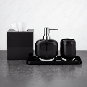 Elegant modern bathroom decor accessories set of 4 by B068BLK, featuring sleek bath accessories for stylish bathroom organization.