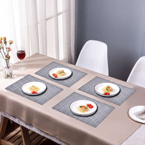 Set of 4 and 6 PVC placemats by 618EVA-7-18-4, featuring colorful, durable plastic table protectors for everyday dining.