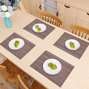 Set of four PVC placemats for dining table by 81810, featuring colorful, textured surface for protecting and decorating the table.