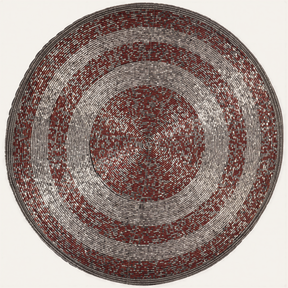 Set of four BD 023 030 Melia Grace beaded placemats from The Melia Collection, decorative 14-inch table décor for elegant dining.