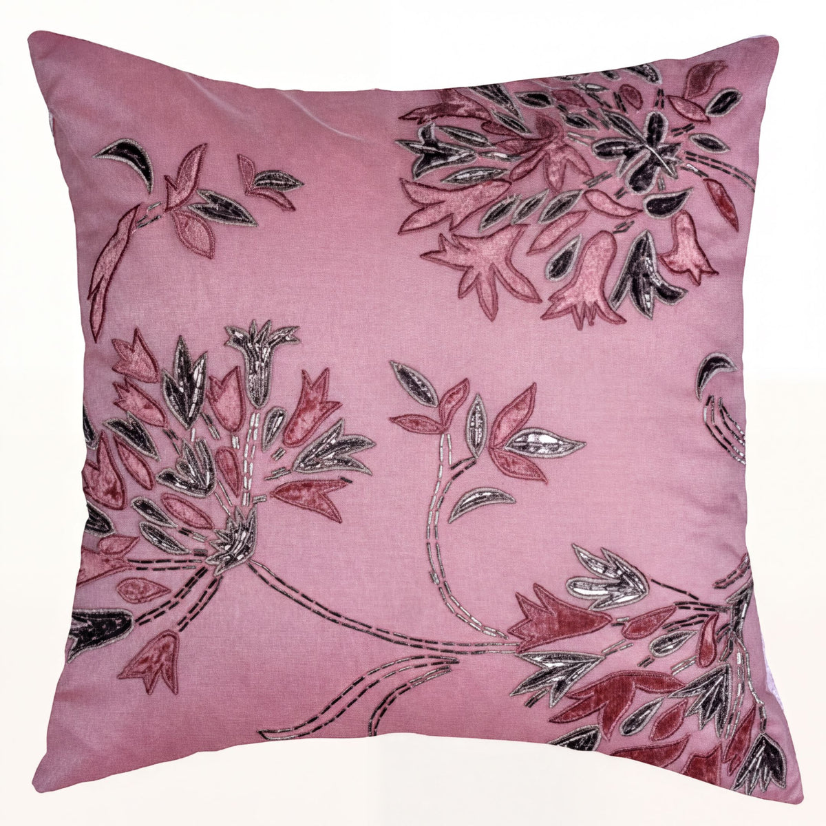 Pink throw pillow covers set of 2 and 4, 18x18 inches, soft fabric decorative cushions for sofa or bed, CU6409-45-4.