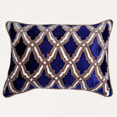 Set of four navy blue throw pillow covers, 14 x 20 inches, made by CU6047-35-4, featuring smooth fabric and modern design.