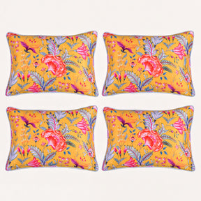 Floral printed throw pillow cover by CC-9695-4, 14 x 20 inches, featuring colorful floral design on fabric.