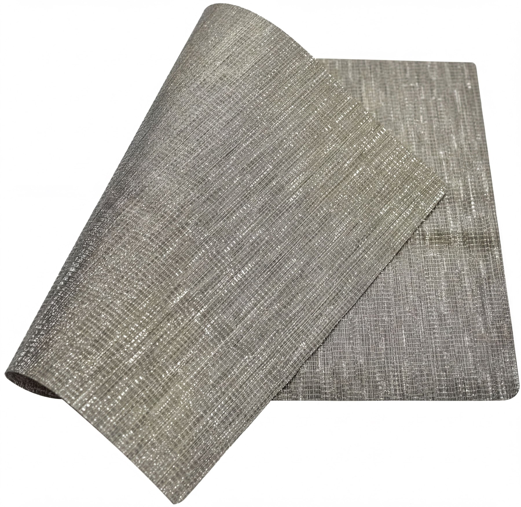 Set of TB08962 woven PVC placemats in gold and brown, stylish table protectors for dining, available in sets of 4 and 8.