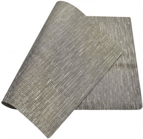 Set of TB08962 woven PVC placemats in gold and brown, stylish table protectors for dining, available in sets of 4 and 8.