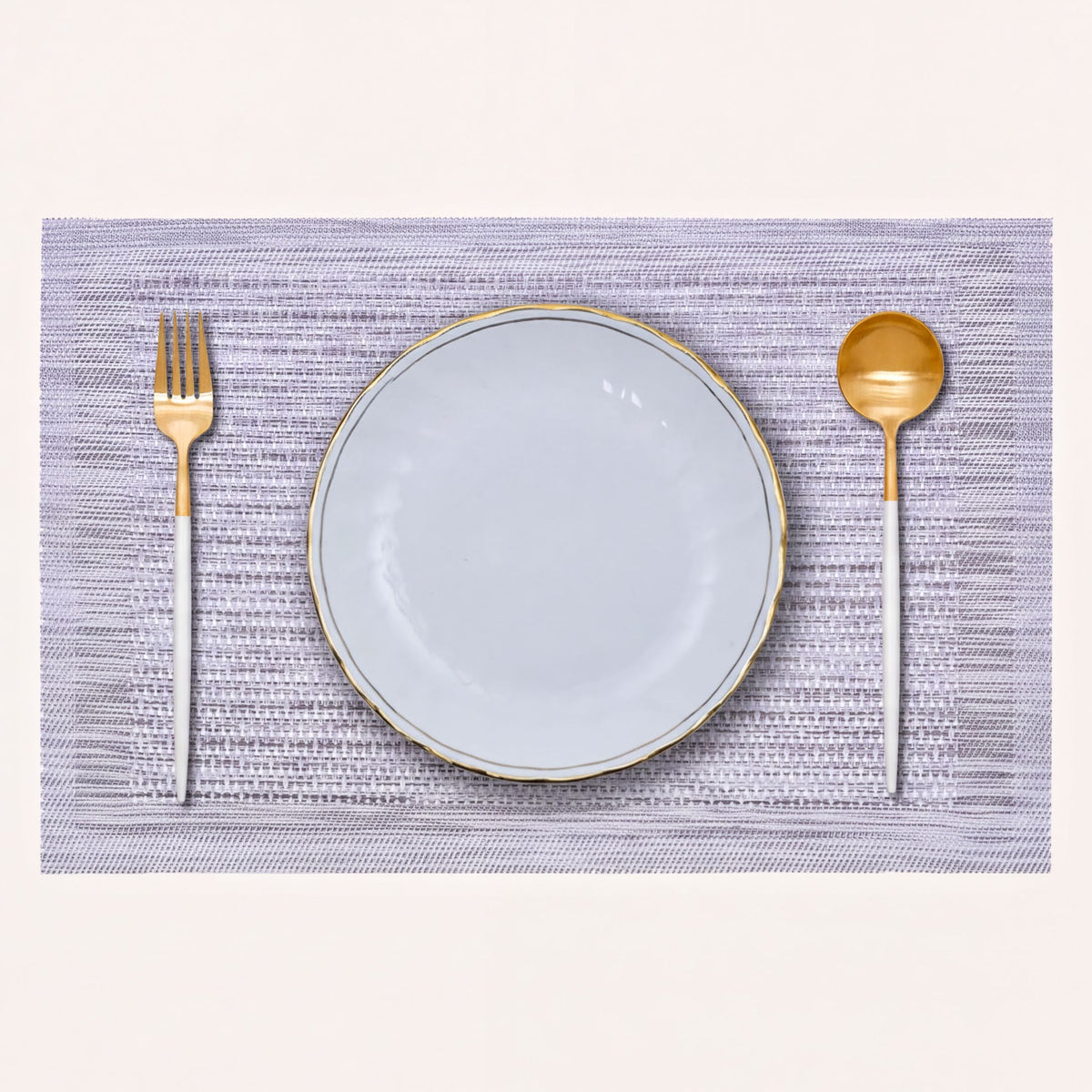 Set of four PVC placemats for dining table, durable and easy to clean, from brand 31730, ideal for protecting surfaces during meals.