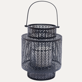 Black Hanging Candle Holder Lantern - Decozen