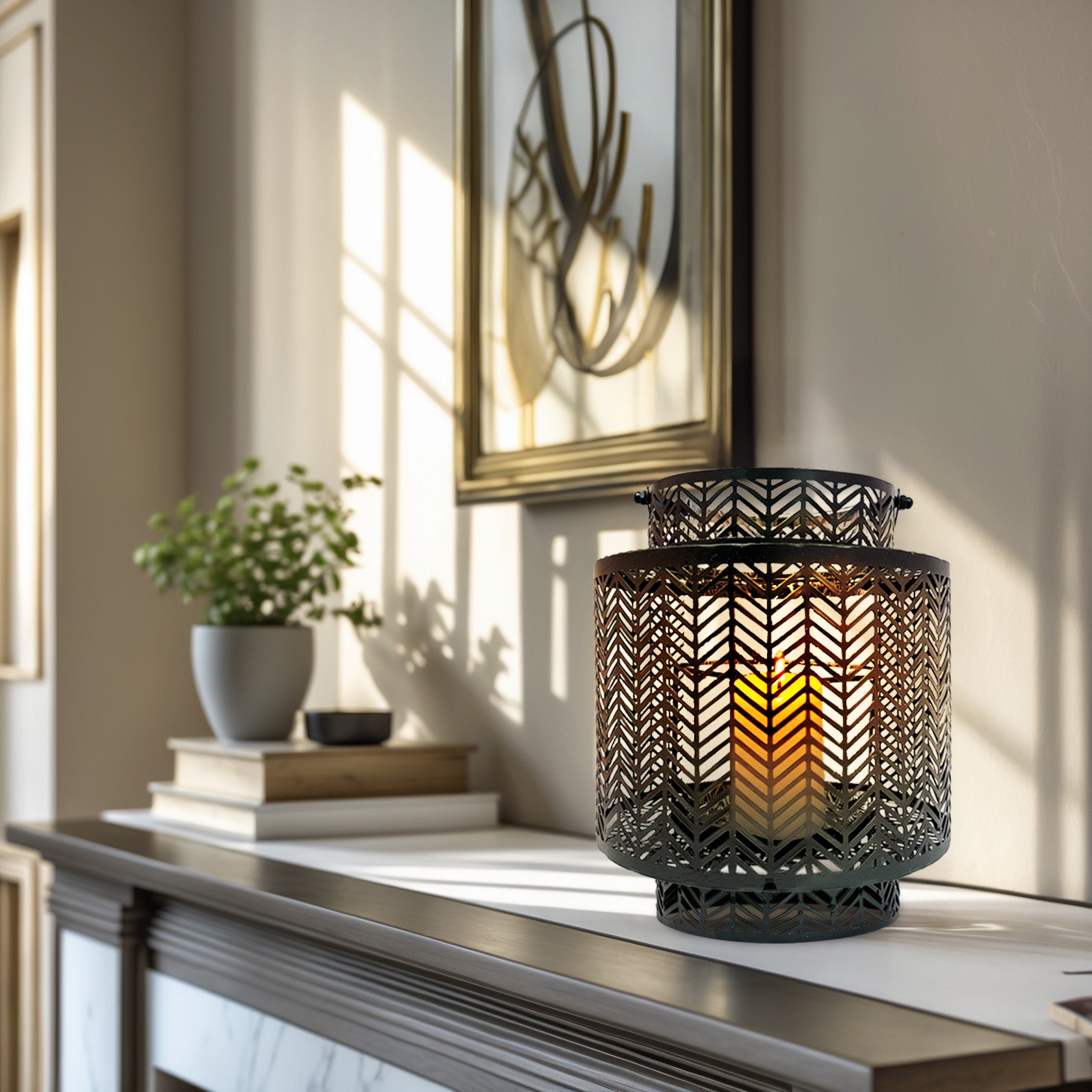 Black Hanging Candle Holder Lantern - Decozen