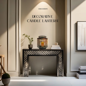 Black Hanging Candle Holder Lantern - Decozen