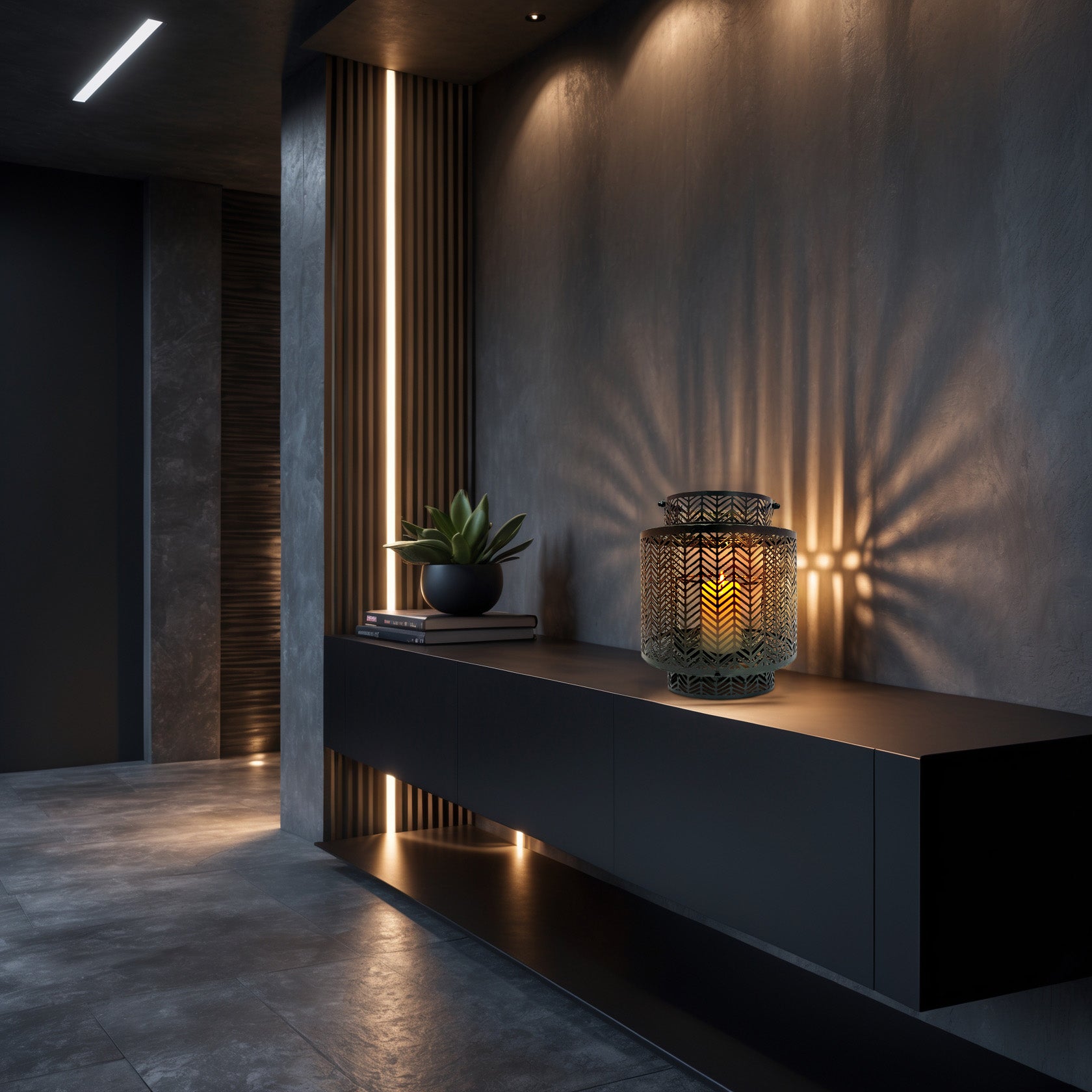 Black Hanging Candle Holder Lantern - Decozen