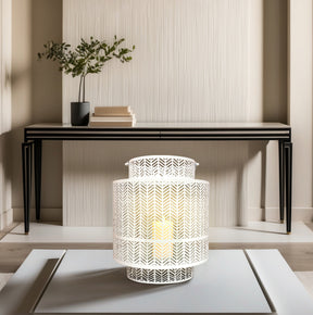 White Hanging Candle Holder Lantern - Decozen