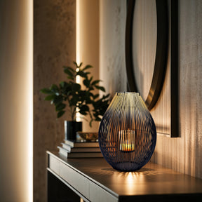 Black and Gold Candle Holder Lantern