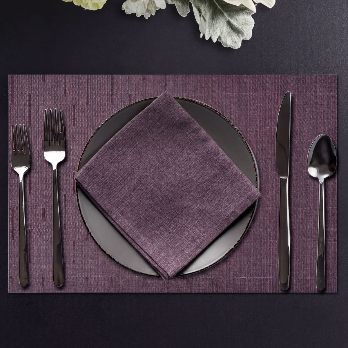 Set of 4 PVC placemats for dining table by 81972, featuring colorful, durable table protectors with a smooth finish.