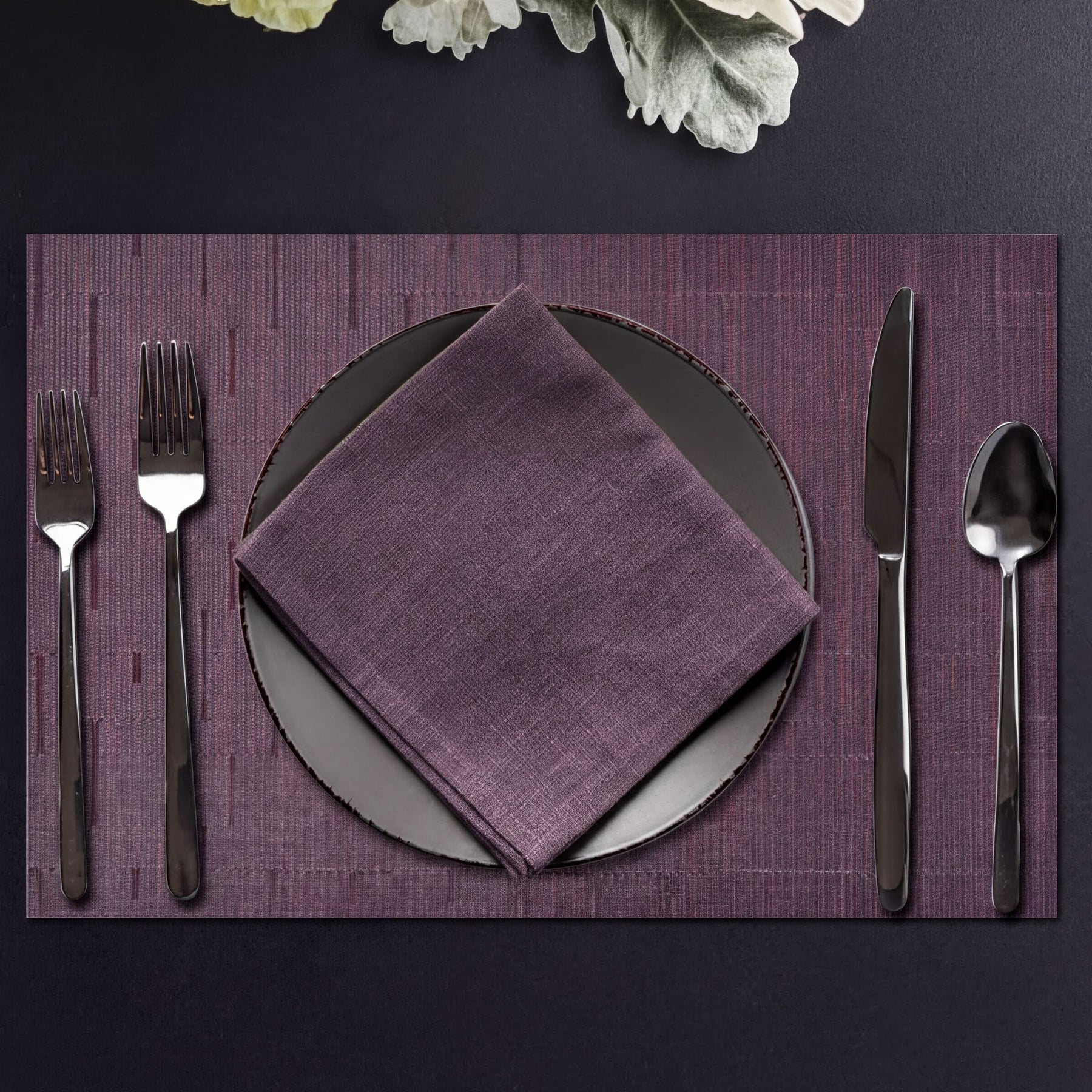 Set of 4 PVC placemats for dining table by 81972, featuring colorful, durable table protectors with a smooth finish.