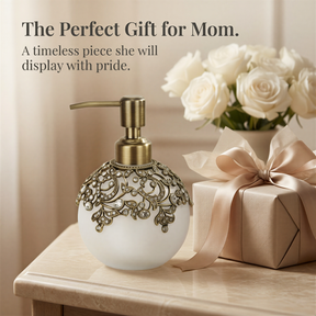 Antoinette Glow LB 24617 modern decorative soap dispenser, 11.5 oz, handcrafted lotion dispenser for bathroom decor.